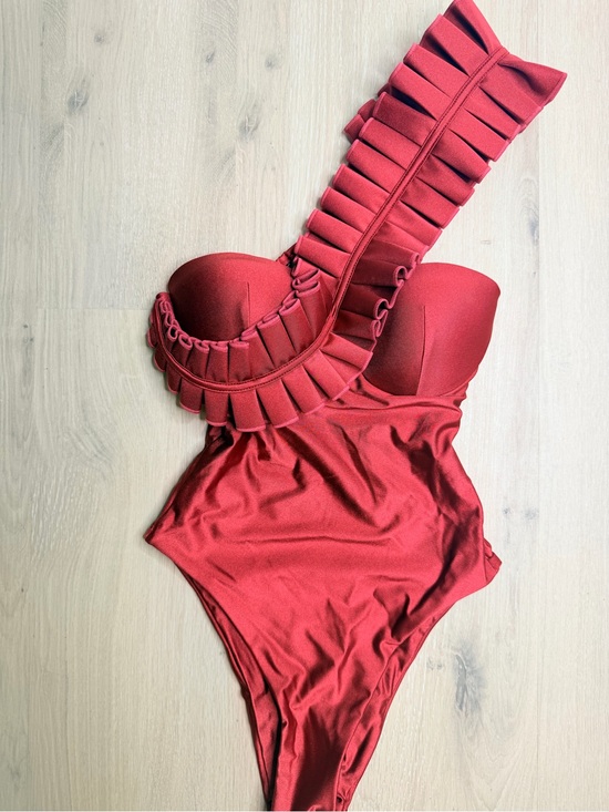 Andrea Iyamah Other - NWT ✨ ANDREA IYAMAH Wine Red One Piece Architecture Swimsuit Sz Small